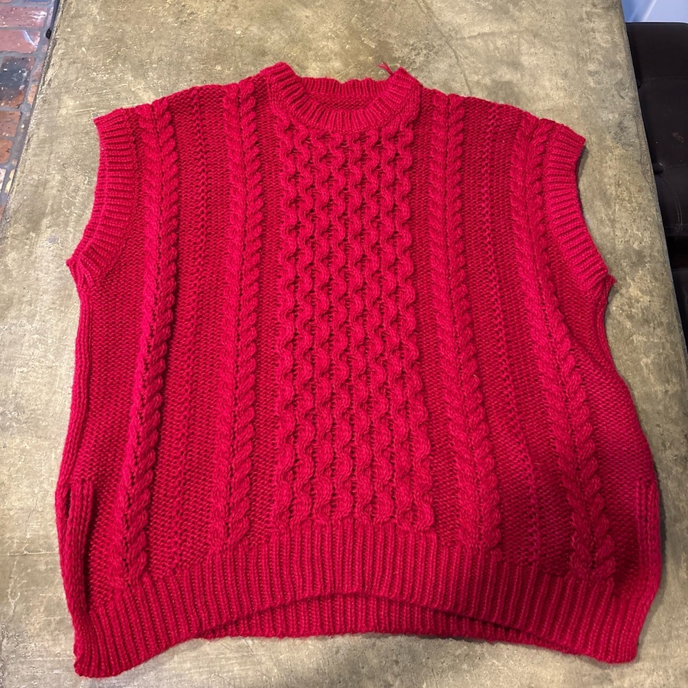 Vibrant Red Crew Neck Sweater
